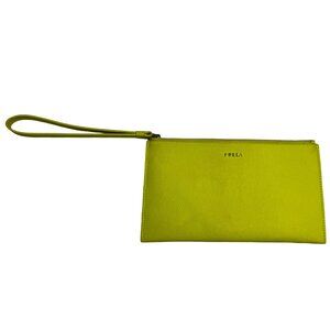 Furla Neon Leather Wristlet Clutch
